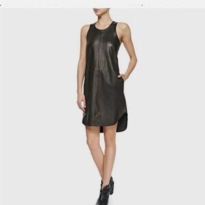 Rag & Bone Crete Lambskin and Silk Leather Mini Dress